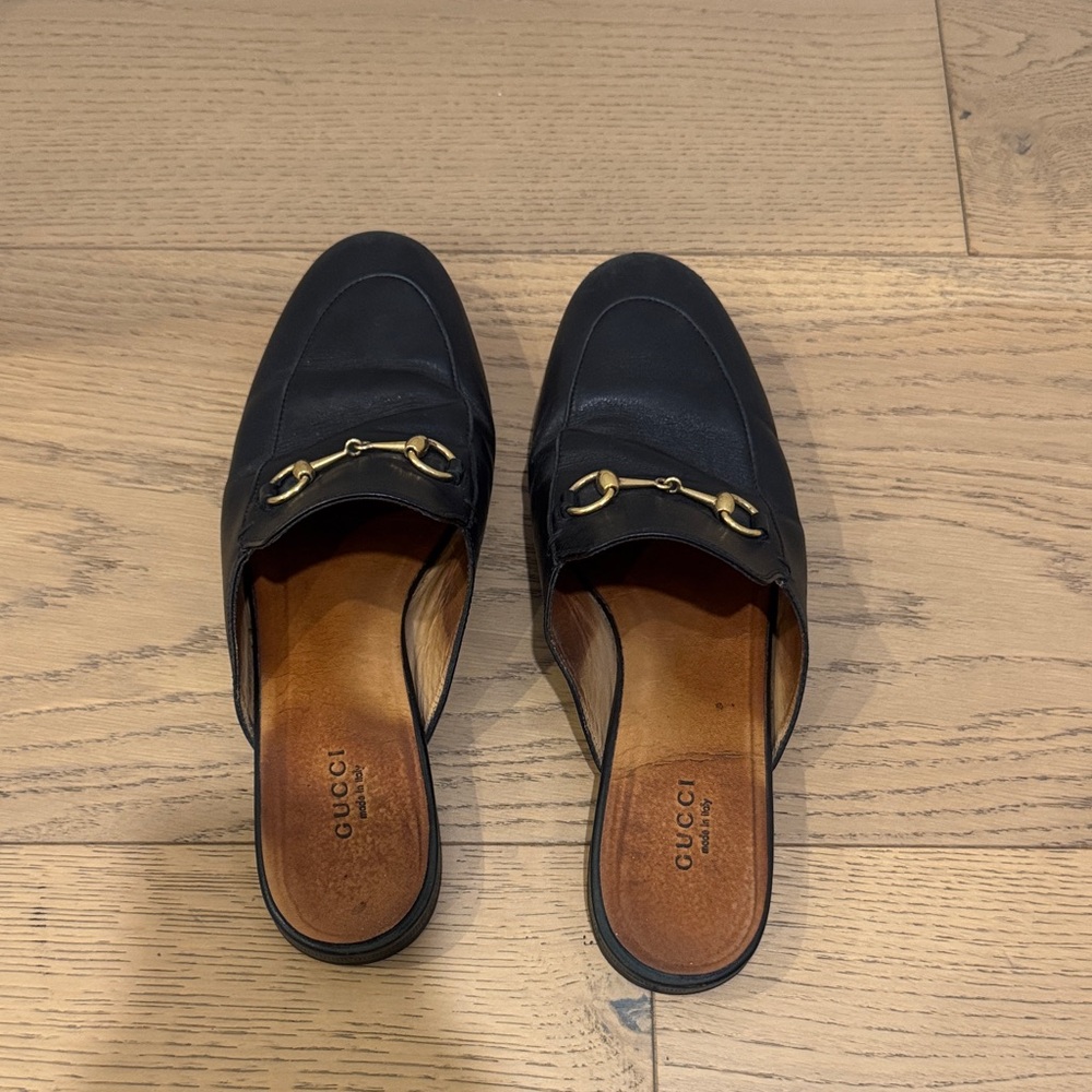 Gucci Black Leather Princetown Mules. Womens Size 39 - Picture 4 of 4